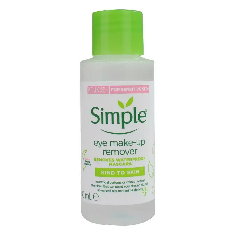 پاککننده آرایش چشم سیمپل مدل kind to skin +مناسب حساسترین پوستها + 50 میلیلیتر